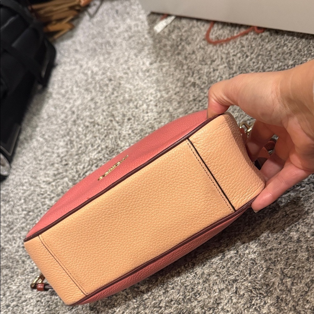 Coach Pink Leather Jes crossbody Bag purse designer tan handbag messenger - Picture 4 of 13